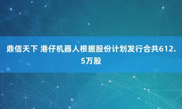鼎信天下 港仔机器人根据股份计划发行合共612.5万股